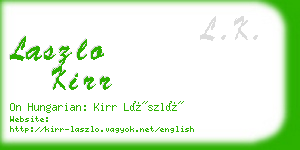 laszlo kirr business card